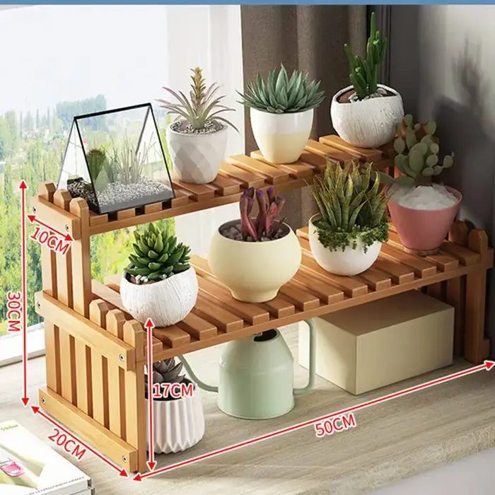 Étagère à plantes décorative en bois pour l'extérieur