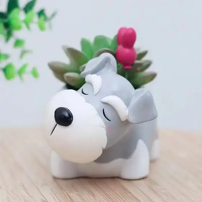 Cadeau créatif Schnauzer planteur de chien Pot de plante succulente Pots mignons pour plantes Cactus