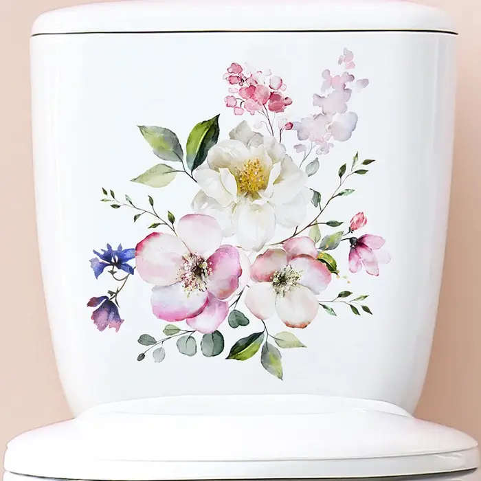 Autocollant Mural auto-adhésif à diverses plantes vertes et fleurs