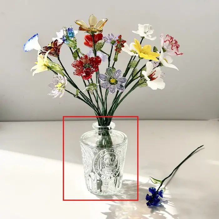 Bouquet en verre fait main, fleurs éternelles colorées et simples, style rétro français, décoration 