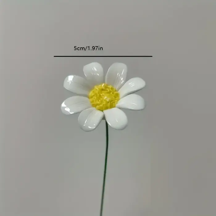 5 fleurs en céramique, marguerites artificielles