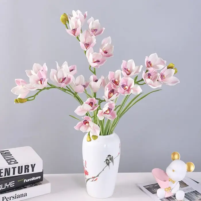 6 têtes d'orchidées artificielles Papilio