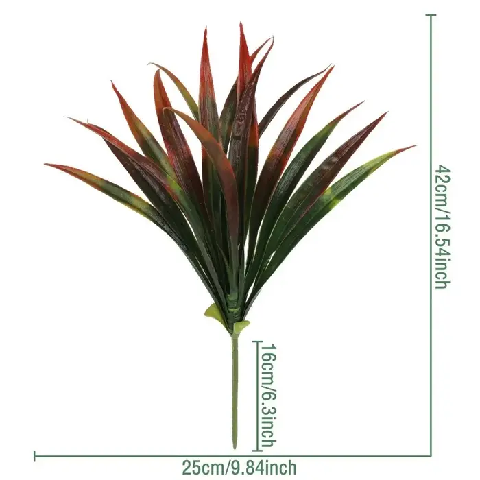 Feuilles d'orchidée artificielles réalistes de 42 cm, feuilles de gladiolus artificielles en plastique pour bricolage, simulation de plante araignée verte, décoration de jardin