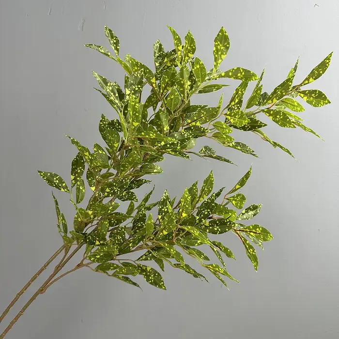 5 pièces de plantes artificielles vertes en bois et plastique