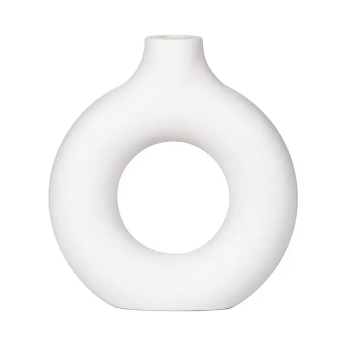 Vase blanc nordique-plastique aspect céramique pour décor moderne