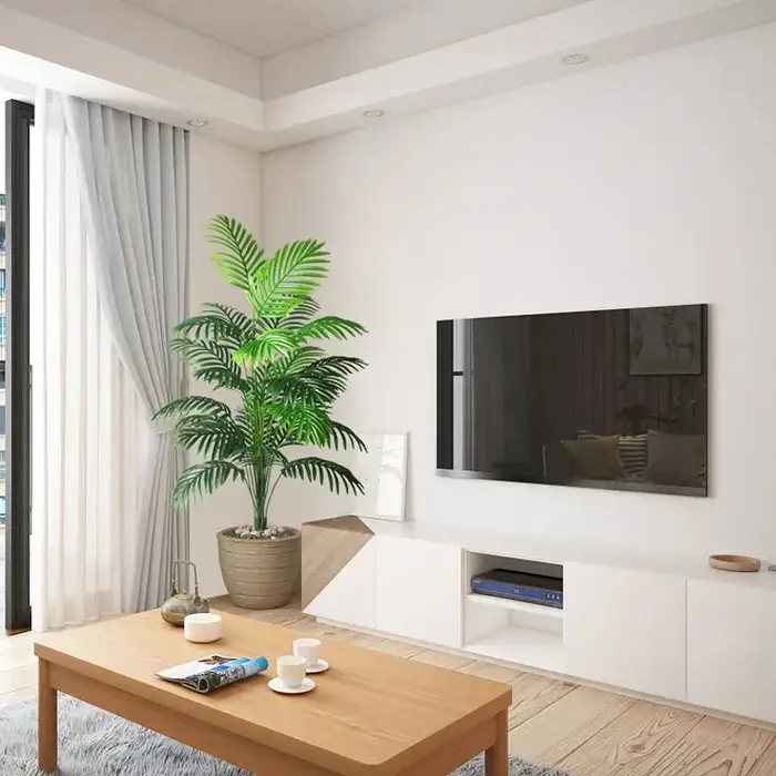 1PC Palmier Areca artificiel à 24 feuilles, plantes vertes réalistes, arbres artificiels adaptés à la décoration de chambre, de salon et d'extérieur