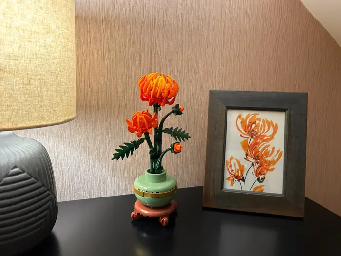 Modèle de plante en pot de chrysanthème, ornement décoratif pour la maison et le bureau, cadeau de f