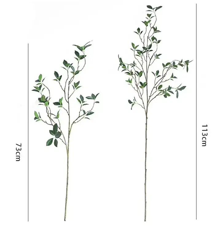 Tenuifolia Ficus feuilles d'arbre plantes artificielles Branches longue tige maison décoration de mariage Table extérieure jardin fausse plante