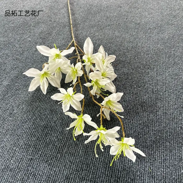 10pcs Fleur de Magnolia Artificielle Avec Tige Longue 13 Têtes Yulan Blossom Arbre Branche
