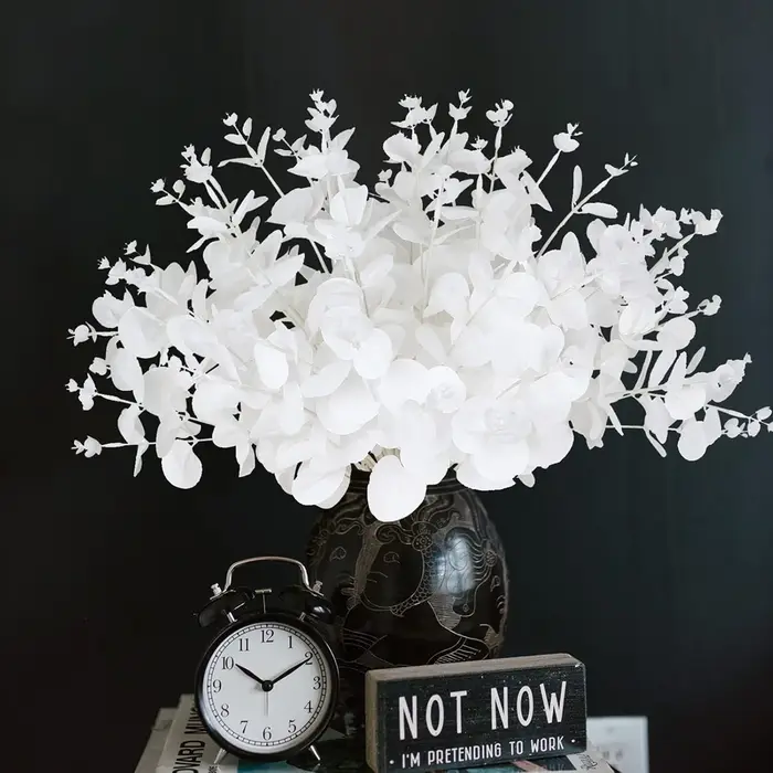 4 fourchettes d'argent feuilles plantes artificielles mariage mariée Bouquet maison vase jardin Table à manger intérieur extérieur bricolage boîte cadeau décor