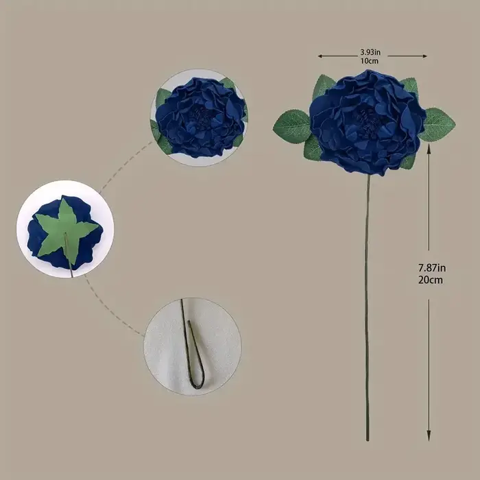 Roses Poussières Artificielles en Mousse avec Tiges pour Patients