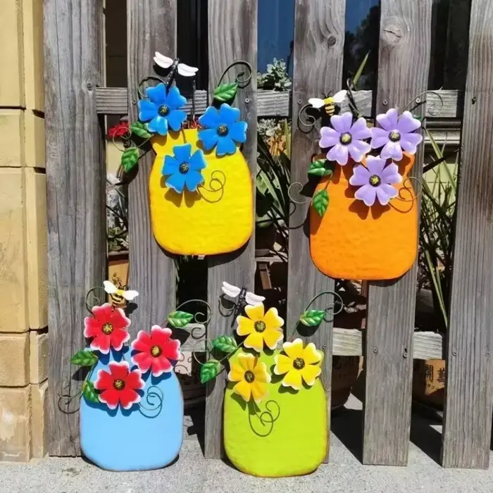 Vases de jardin à fleurs en métal