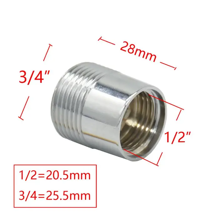 Connecteur de filetage en laiton 1/2 "à 3/4 3/8, mâle 1/2 3/4 3/8 femelle, réparation de tuyau, racc