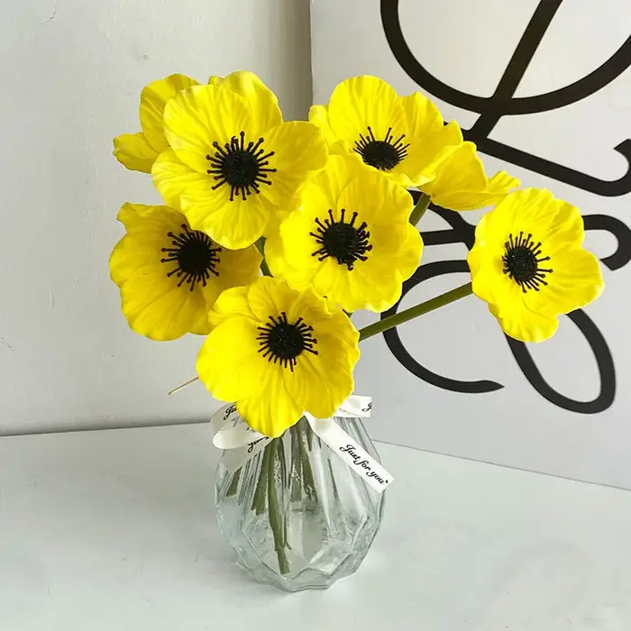 Mini fleur de coquelicot artificielle en PU