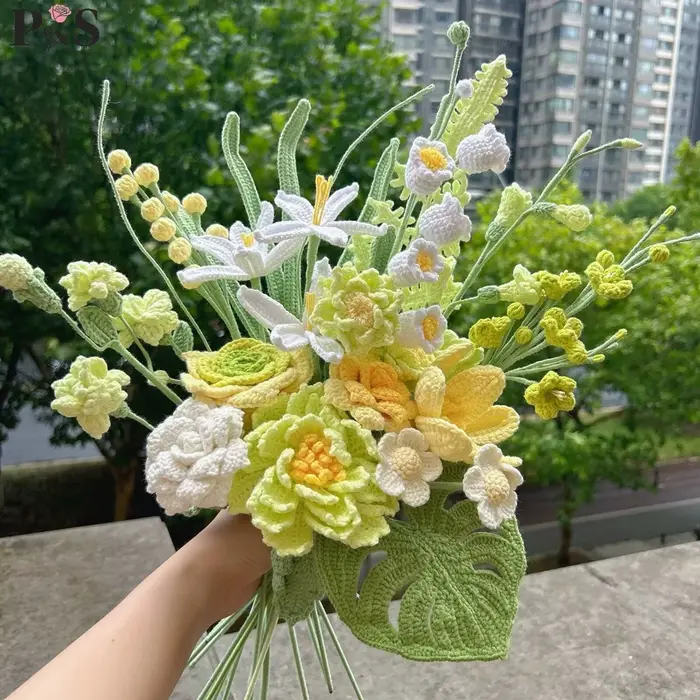 Bouquet de fleurs artificielles au Crochet