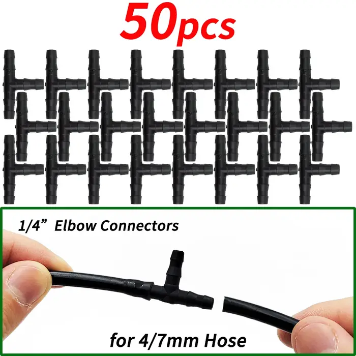 20/50/100 pièces 1/4 ''accouplement barbelé pour tube de tuyau 4/7mm Micro débit goutte