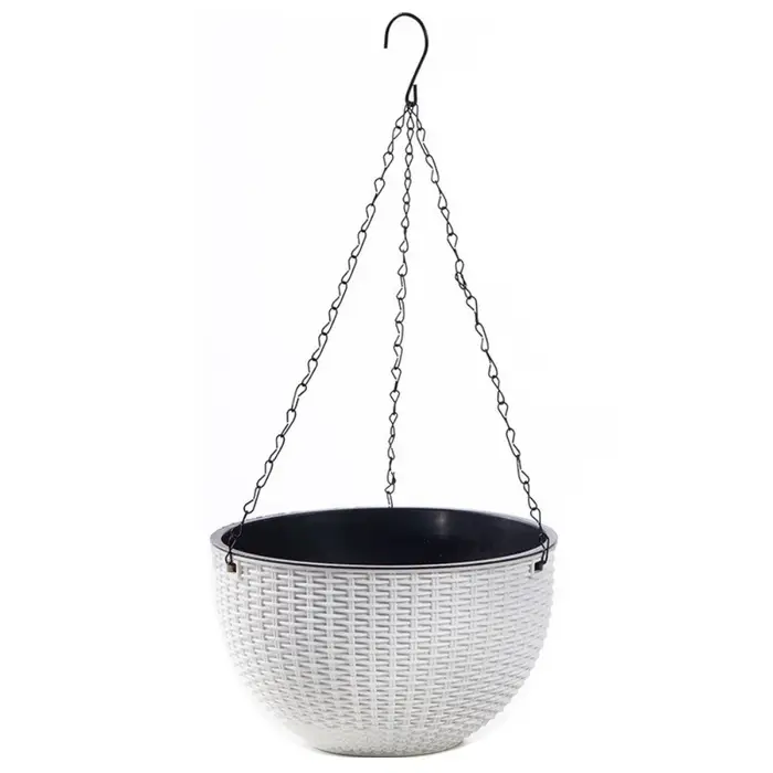 Pot suspendu en plastique imitation rotin, style européen, auto-absorbant, empilable avec chaîne