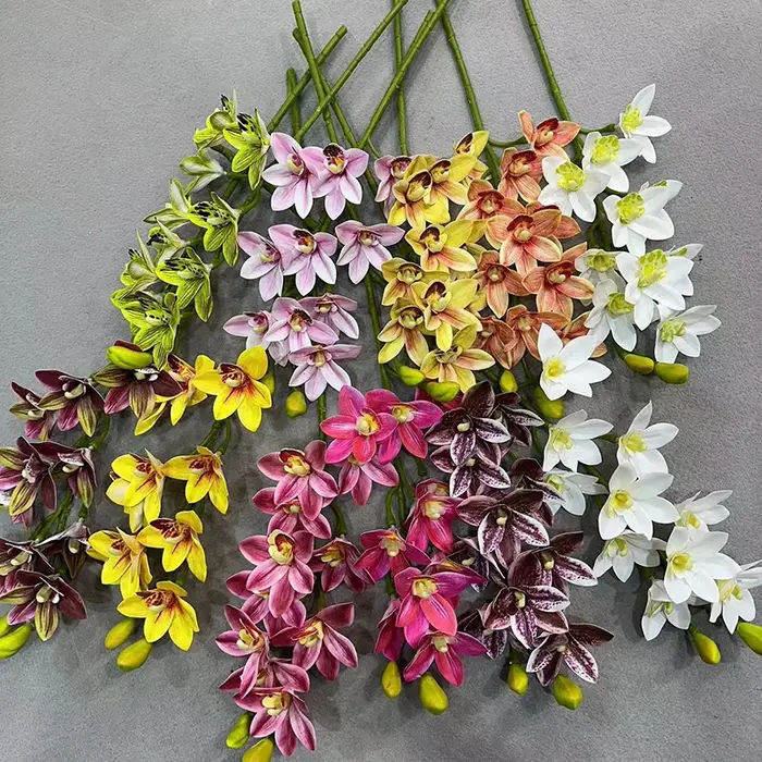 Cymbidium artificiel Hookerianum 10 têtes simulé Vanda