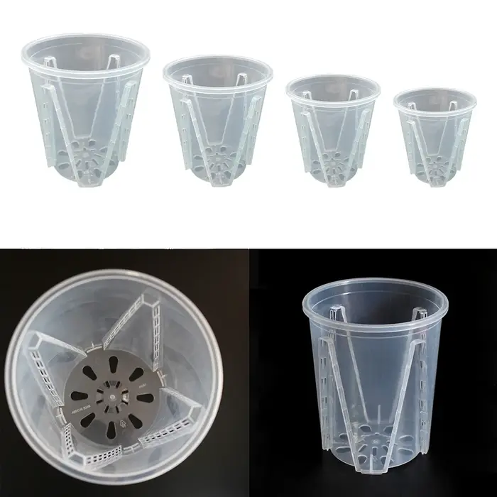 Pots d'orchidées en plastique Transparent