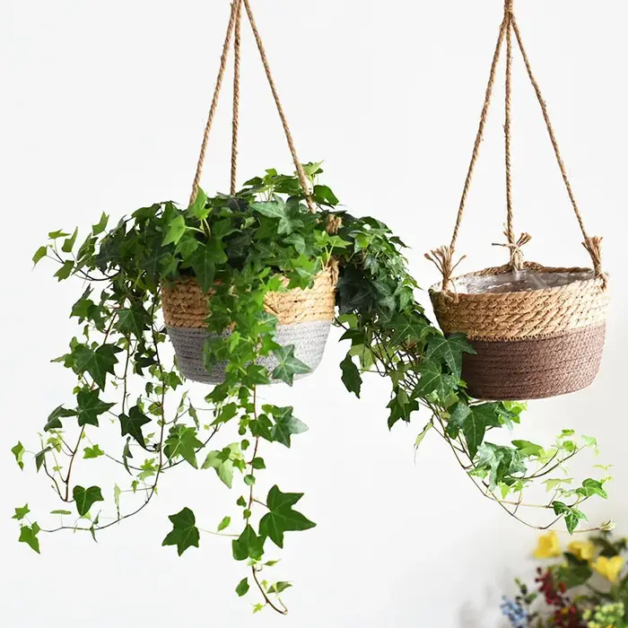 Jardinière suspendue en macramé