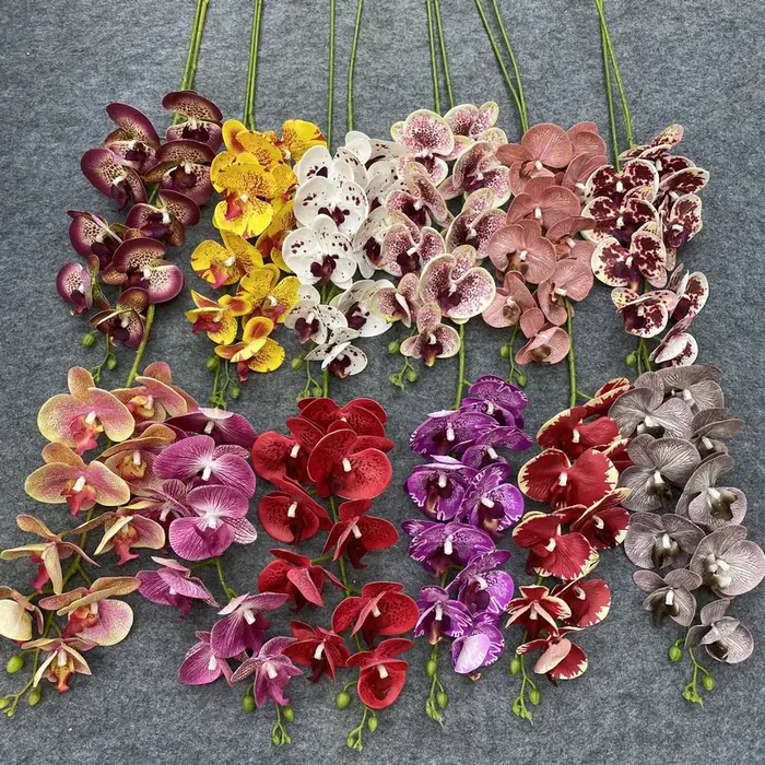 Nouvelle fleur artificielle 9 têtes orchidée papillon longue branche pour salon décor de mariage Table d'hôtel vraie touche faux Floral
