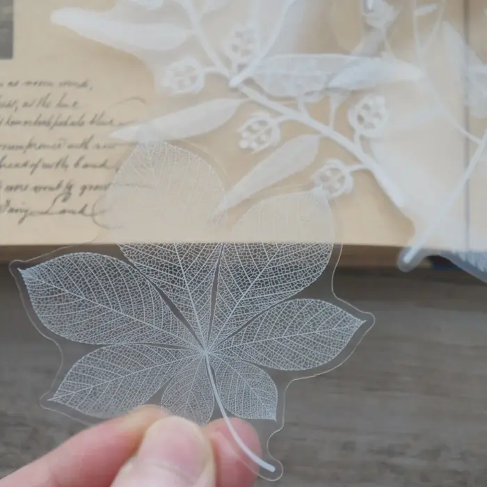 Autocollants en forme de feuilles blanches, 40 autocollants végétaux pour albums, journaux, artisana