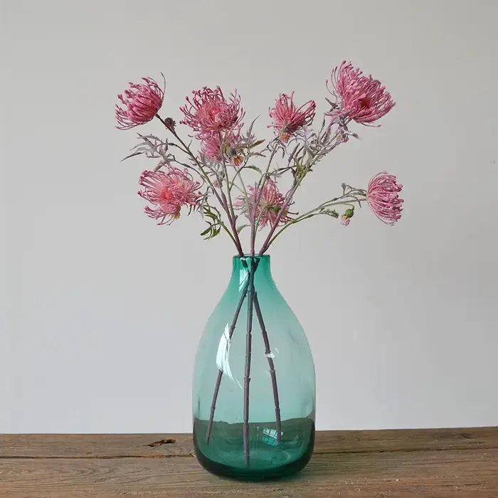 Fleurs artificielles de Leucospermum floquées pour la décoration de mariage flores artificiales fausse fleur en