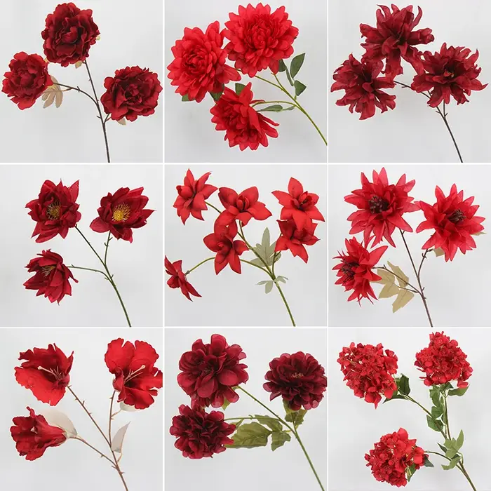 Fleur à branche unique série rouge
