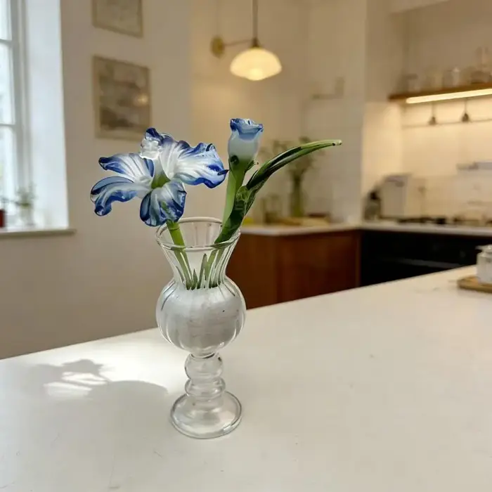 Fleur en verre soufflée à la main