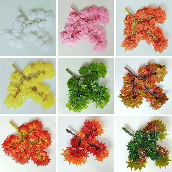 Feuilles de faux cuir chevelu Ginkgo en plastique