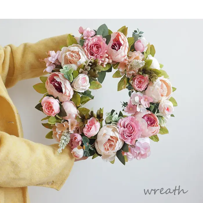 Couronne de fleurs artificielles