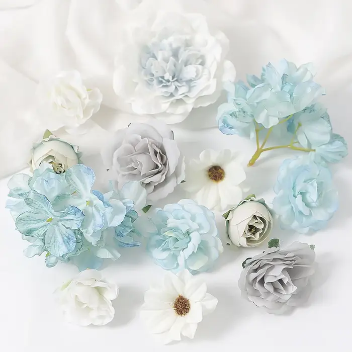 Mini fleurs artificielles en soie, mélange aléatoire, 13 pièces, fausses fleurs pour décoration de m