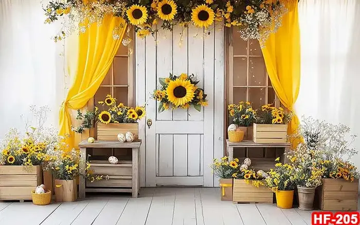 Décors de tournesols jaunes pour la photographie