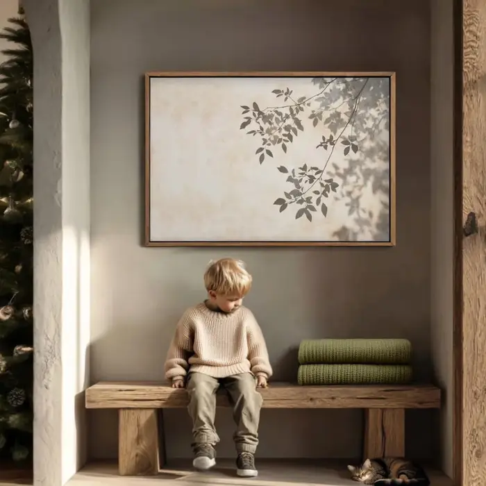 Affiches sur toile avec motif d'arbre de bouleau aux tons terreux