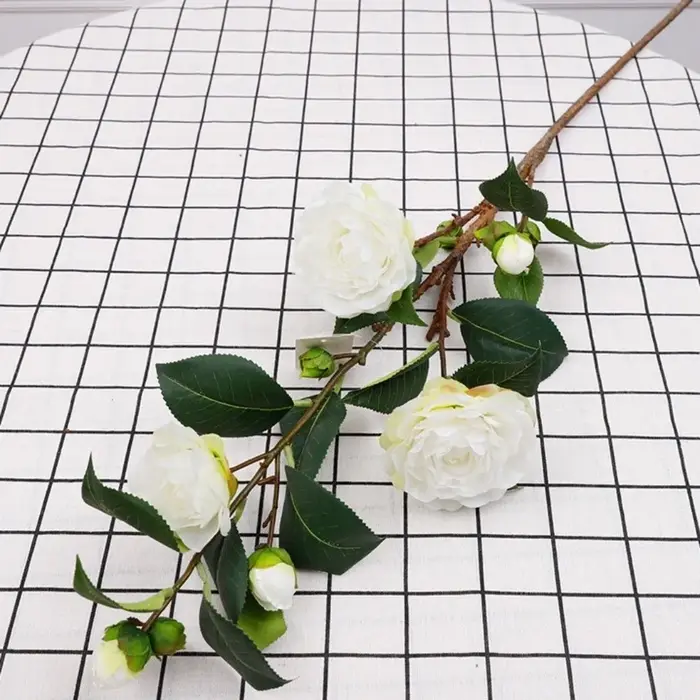 Fleur artificielle de camélia vert