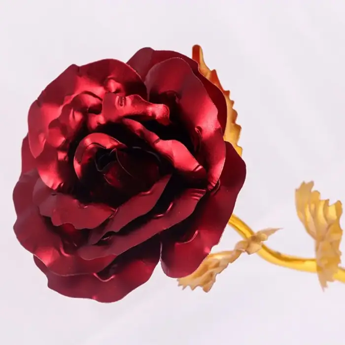 Feuille d'or sûre Rose fleur feuille d'or Rose fleur artificielle Rose fleur Simulation feuille d'or Rose pendentif décor à la maison