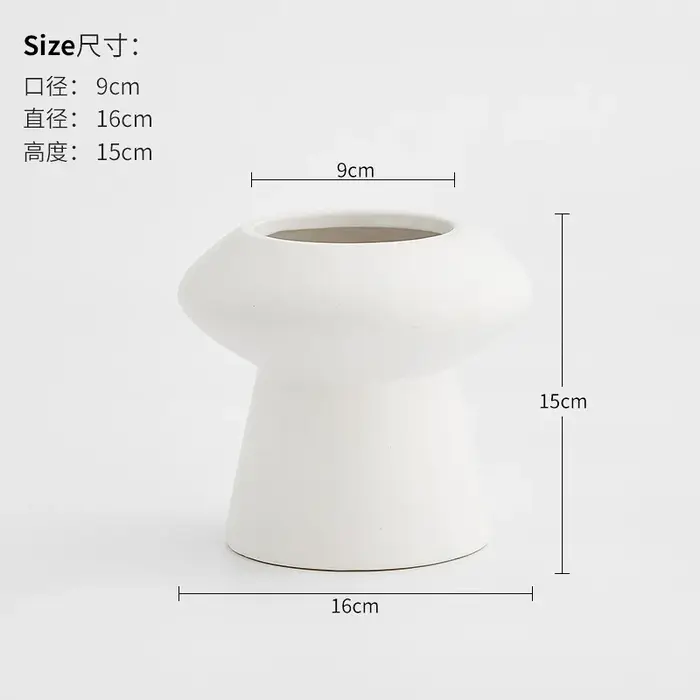 Pot de fleurs en céramique mate moderne, pot hydroponique minimaliste pour bureau, décoration intérieure style Ins