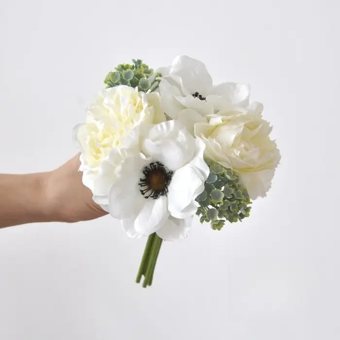 Bouquet d'anémone artificiel en soie, 2 pièces, fausses fleurs, décor de mariage, mariée, pivoine vi