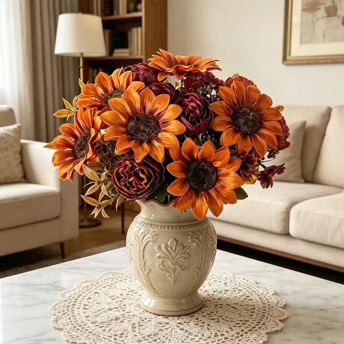 Fleurs artificielles en soie