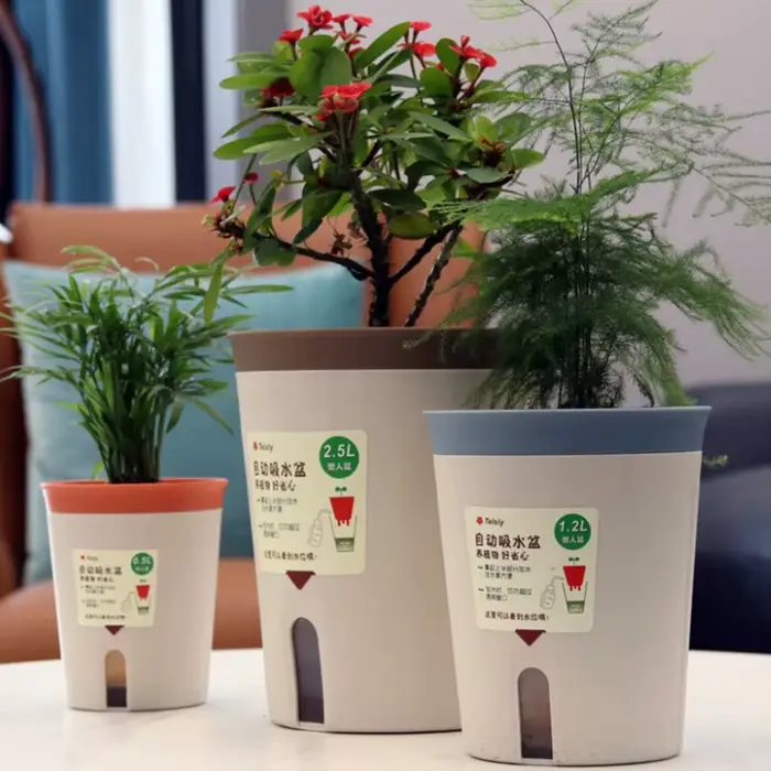 Pot de fleur hydroponique à double couche auto-arrosant