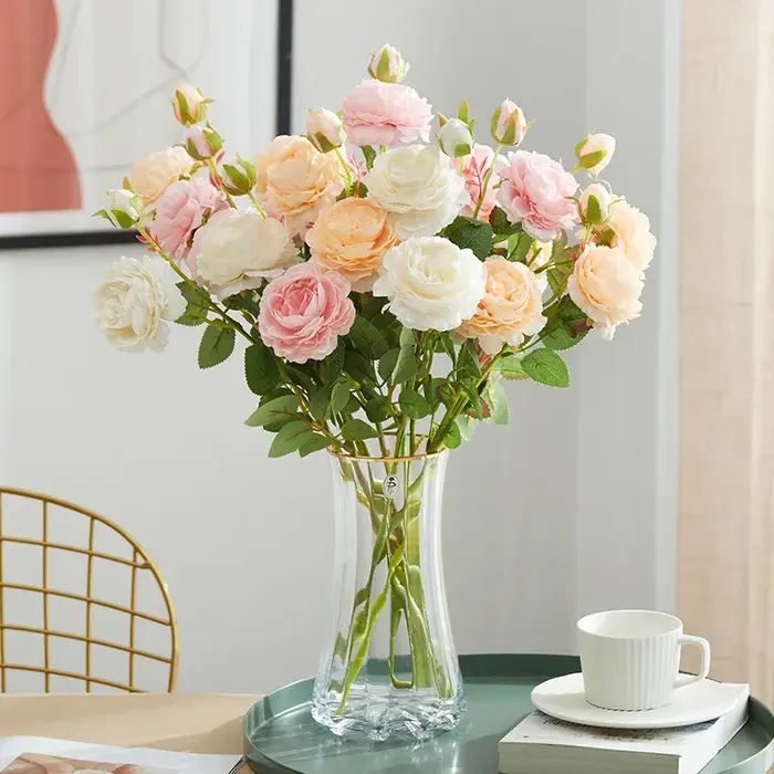 InjRose-Bouquet de Fleurs Artificielles Roses