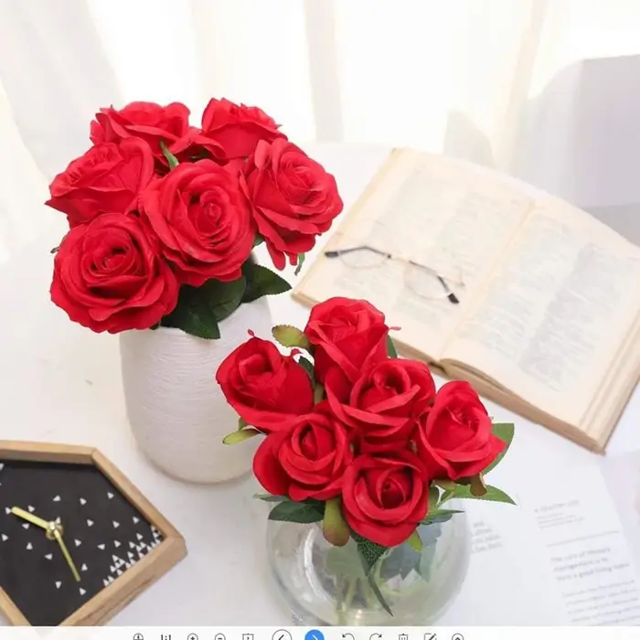 Fleurs artificielles Soie Rose Festival Décor À La Maison Bonsaï Chambre De Mariage Couronne De Mariée Bouquet En Plein Air Cour Garden Party Bricolage GiftBox