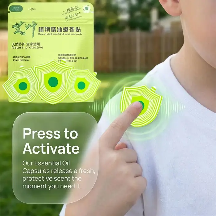 Lot de 10 autocollants anti-moustiques à formule végétale pour l'été