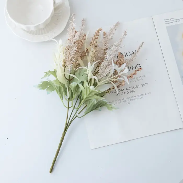 1pc plantes artificielles lavande gypsophile fleurs Bouquet PE fête de mariage maison chambre Table 