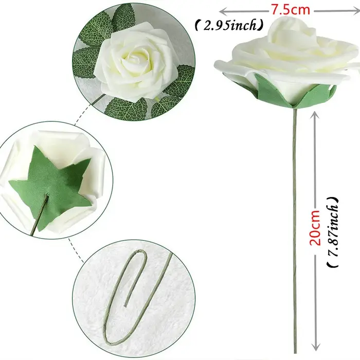 Roses artificielles en mousse