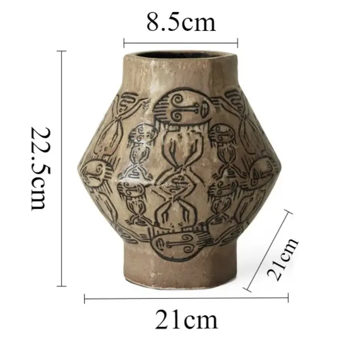 Vase Totem Tribal Vintage, Vases décoratifs, bouteille de fleurs esthétique intérieure, bouteilles d