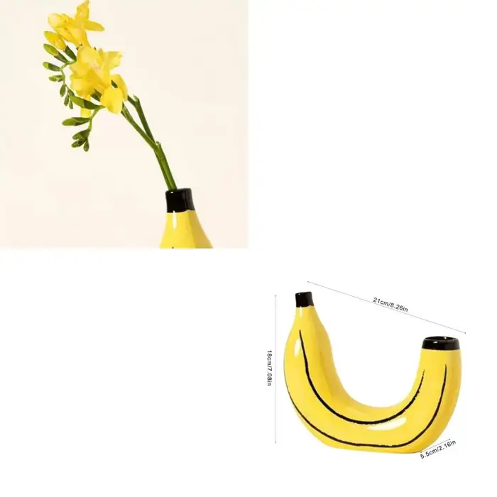 Vases artistiques en résine en forme banane pour décoration maison moderne l'affichage floral
