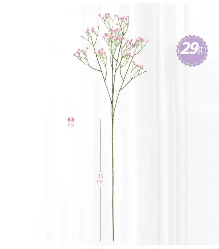 108 têtes blanches bébés souffle fleurs artificielles bricolage Bouquet 60 cm décoration de mariage Arrangement en plastique fausse fleur décor à la maison