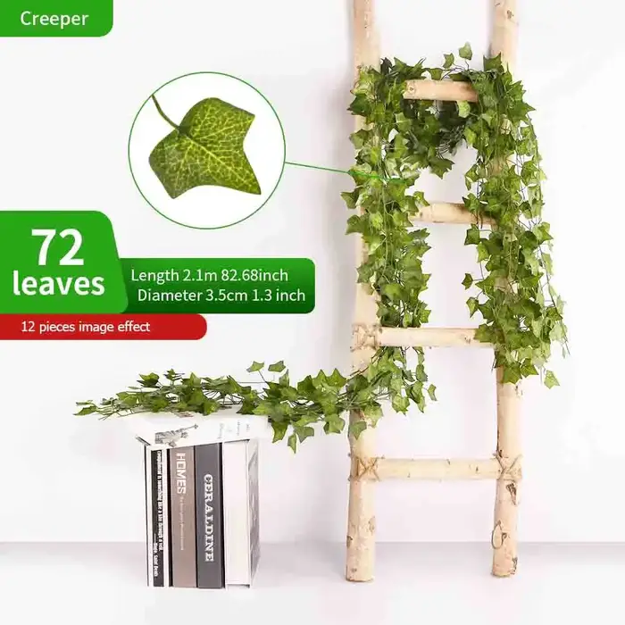 Feuilles de Lierre Artificielles pour Décoration de Jardin, 1 Pièce, 2.1 m