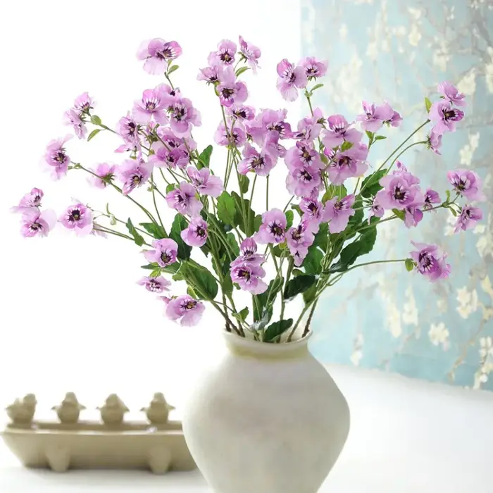 5 pièces de fleurs artificielles en soie blanches